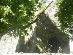 Oblique view of right external wall of Saxon Church, Saxon Green, Escomb July 2016
